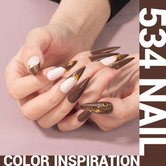 MelodySusie Thick Americano Brown Gel Nail Polish brush demonstrates smooth application for beginners.