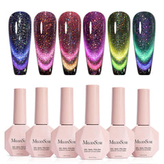 MelodySusie chameleon cat-eye nail polish set with six bottles for versatile home nail art