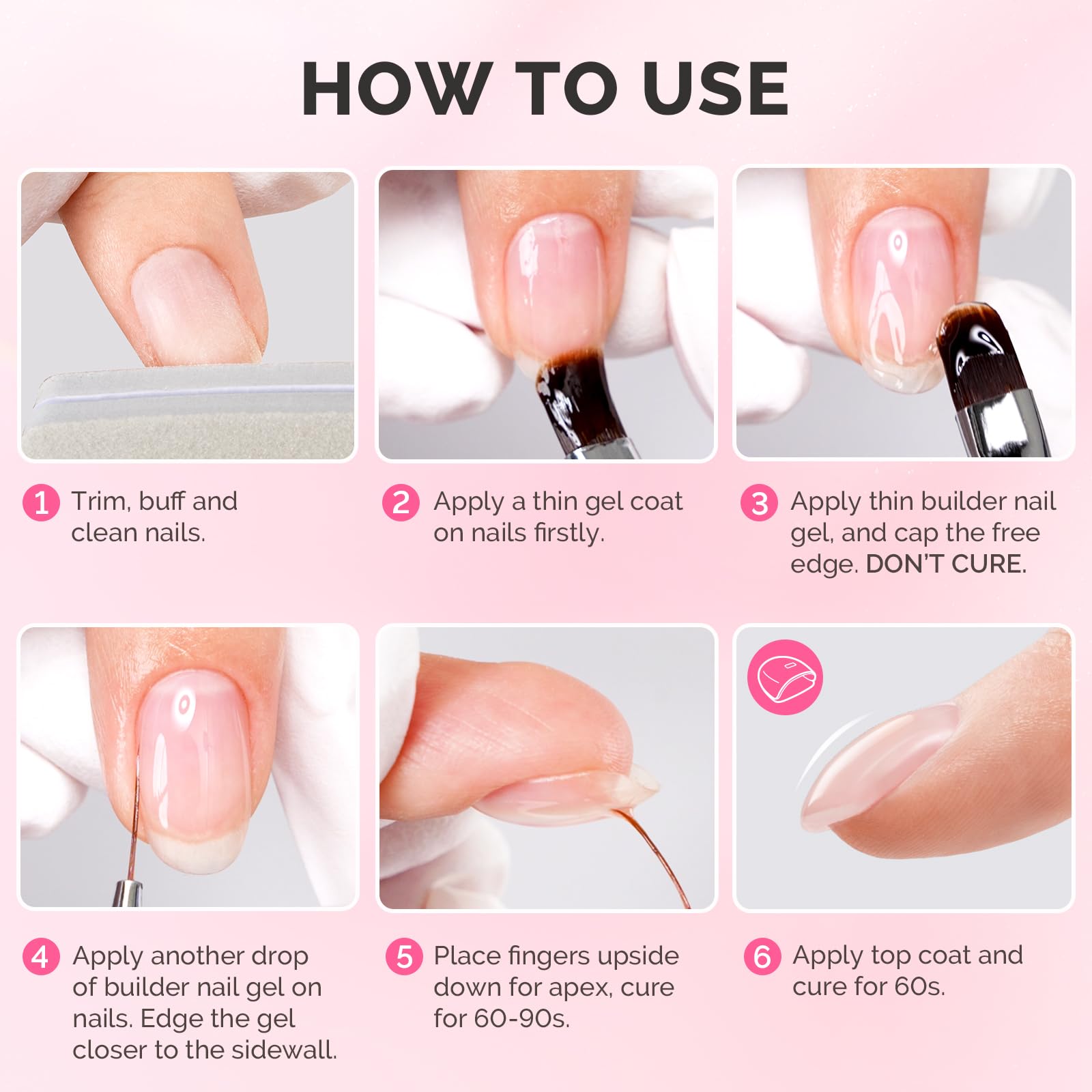 Patch test with MelodySusie Clear Builder Gel before full use.