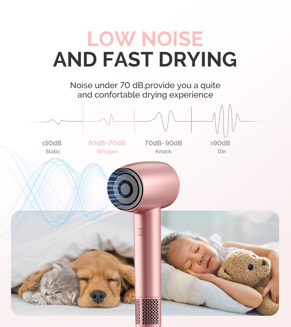 MelodySusie dryer in use with diffuser and brush for quick styling routines
