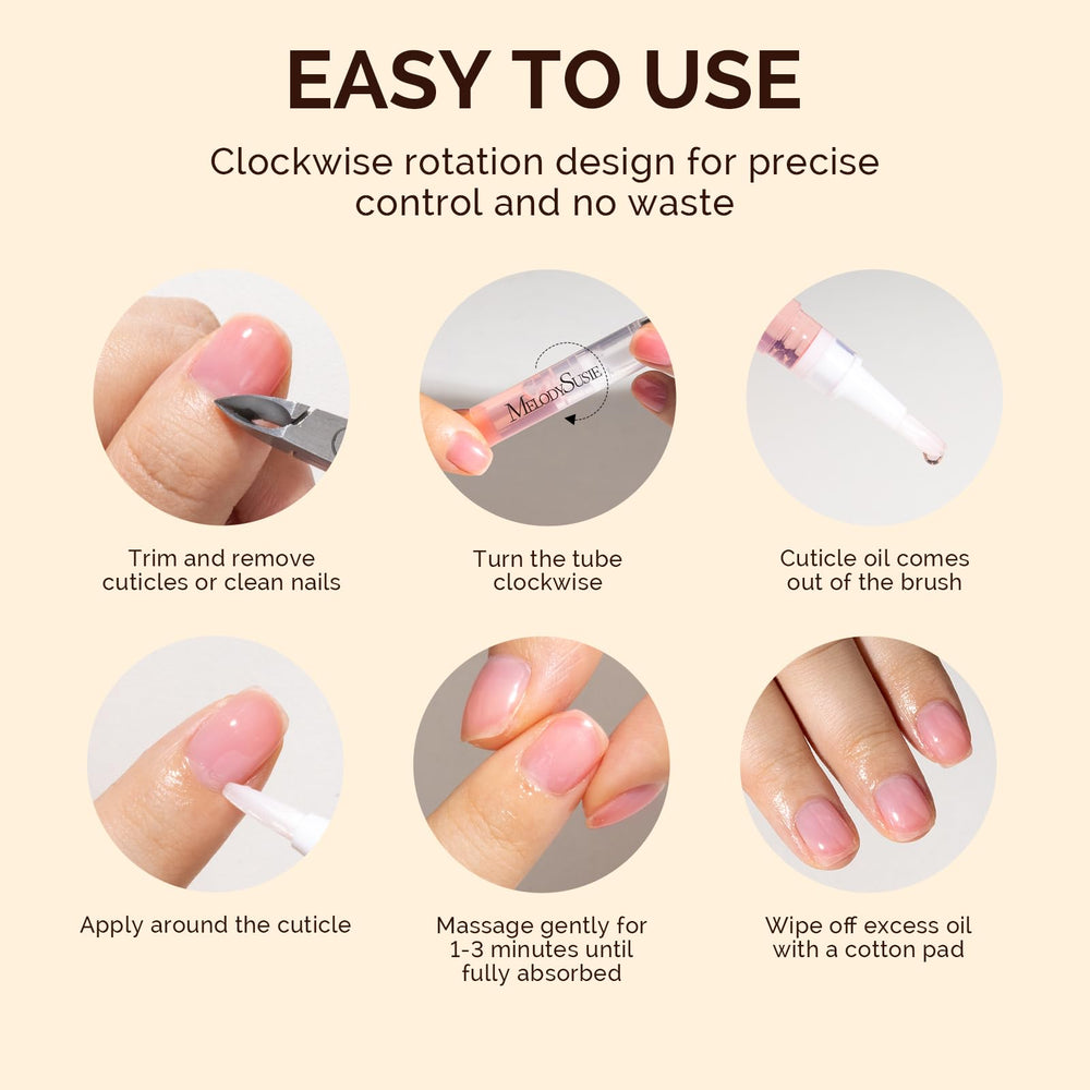 MelodySusie cuticle oil formula is mild and skin-friendly