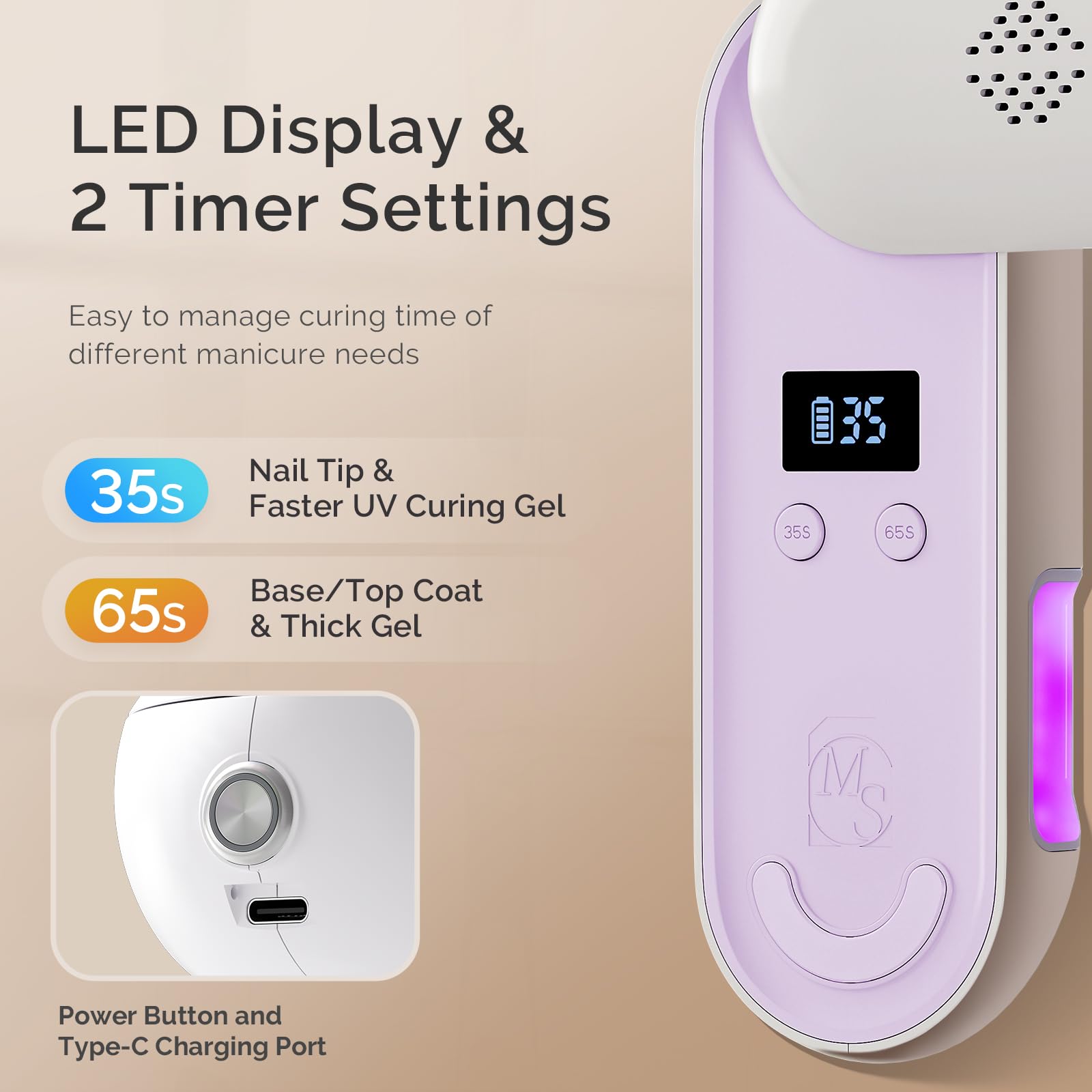 MelodySusie dual timer mode with 35 and 65 second options for design variety