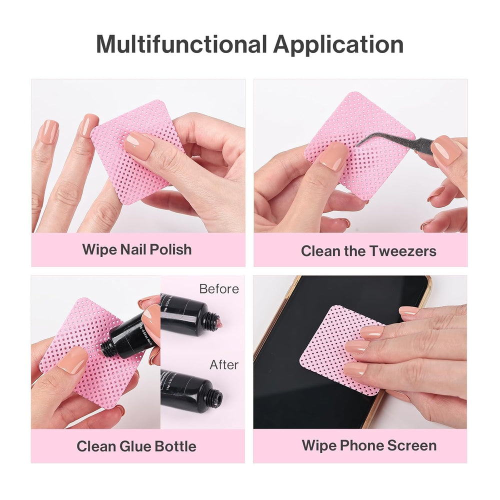 MelodySusie eyelash extension wipes for clean bottle surfaces and tools.