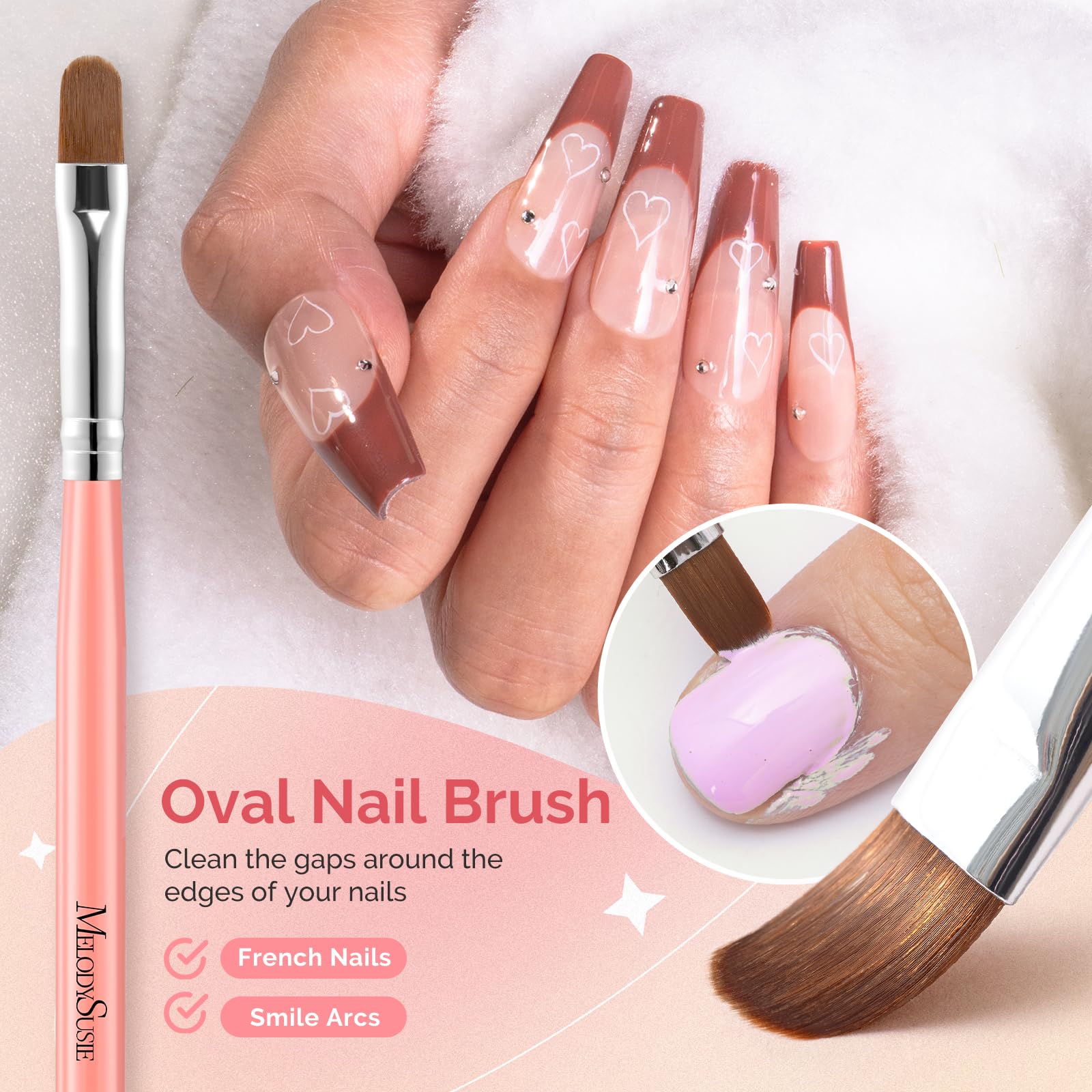 MelodySusie flat cleanup brush for broad cuticle cleaning