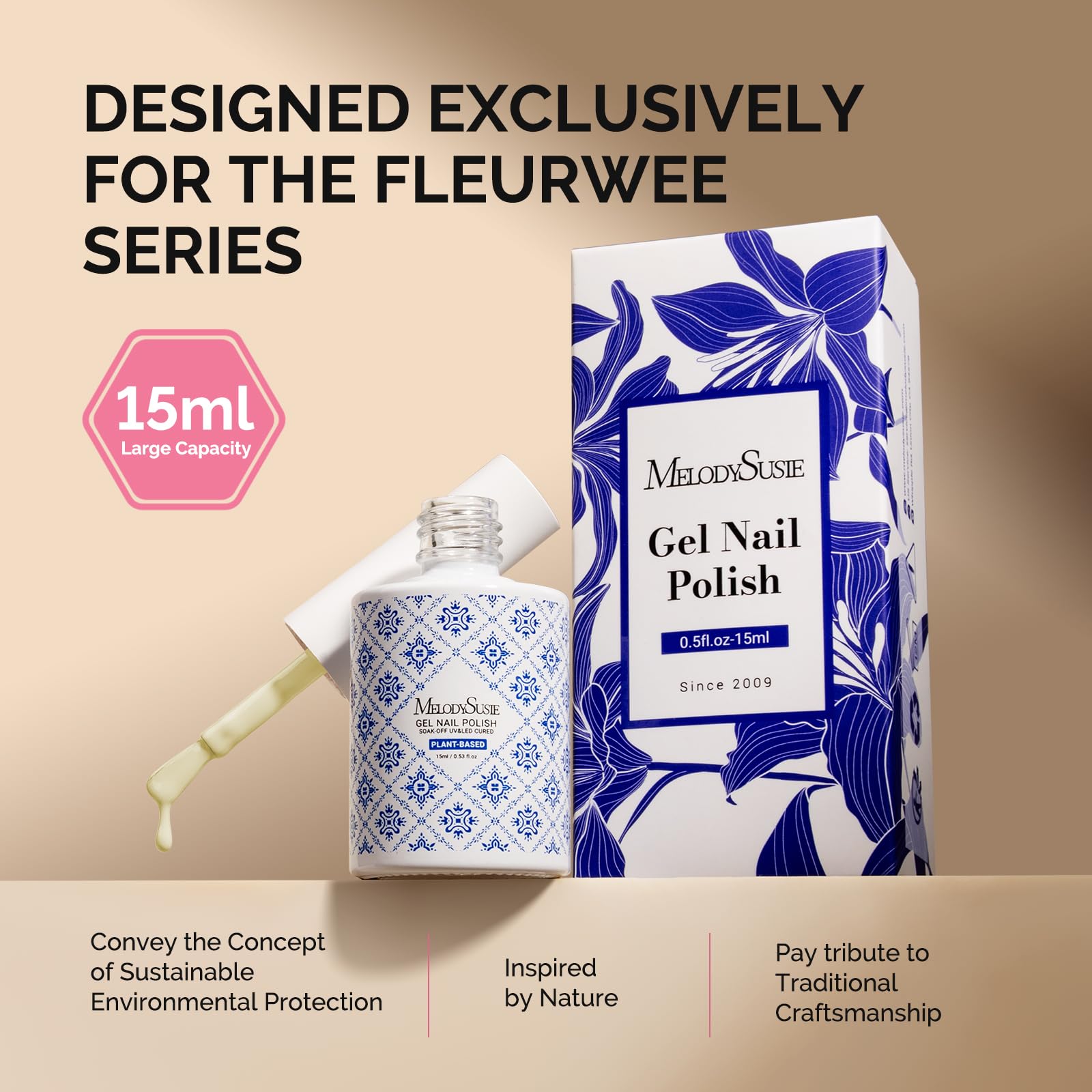 MelodySusie Fleurwee 21-free formula supports gentle, safer manicures.