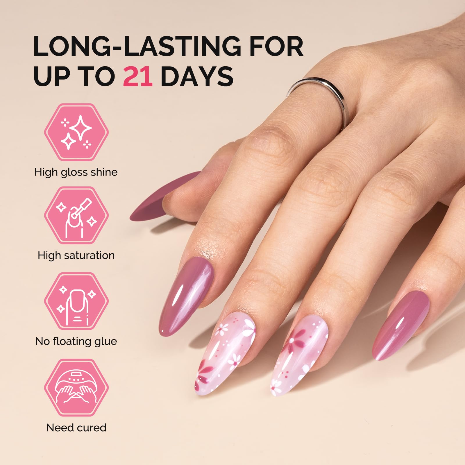 At-home manicure setup with Fleurwee gel polish and UV lamp