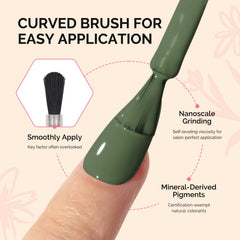 MelodySusie Fleurwee curved brush applying gel polish smoothly on nails.