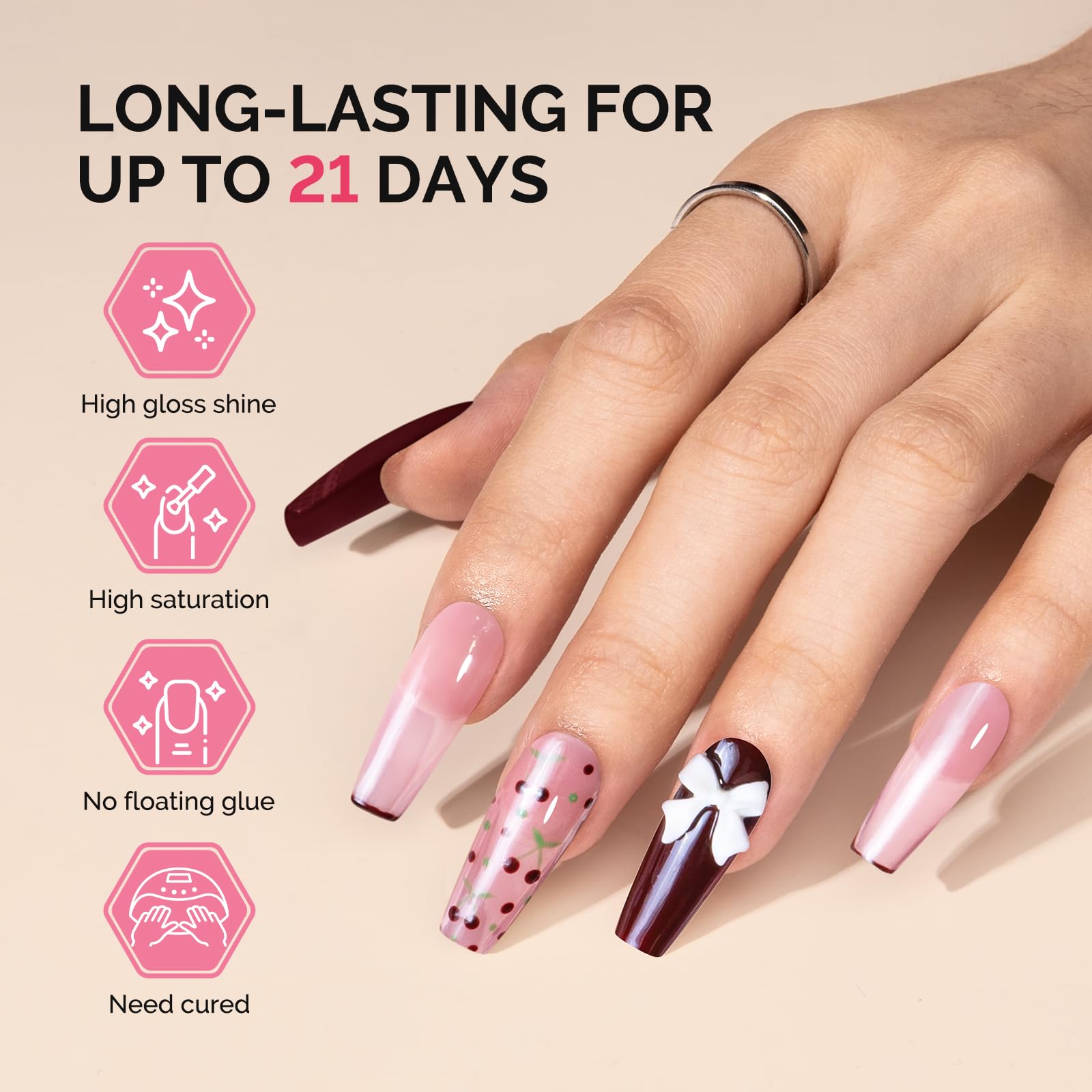 MelodySusie Fleurwee long-lasting shine suggests durability up to 28 days with proper use.
