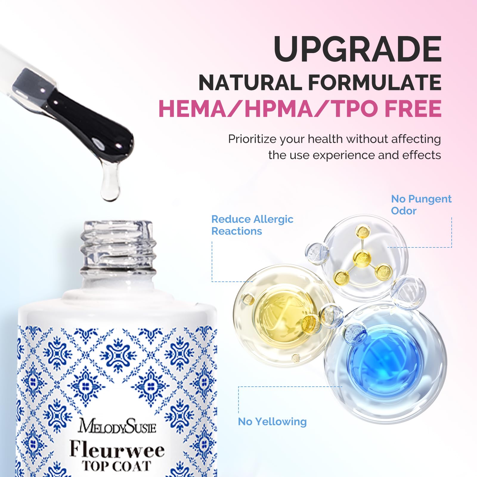 MelodySusie Fleurwee top coat bottle delivers glossy finish and durable protection