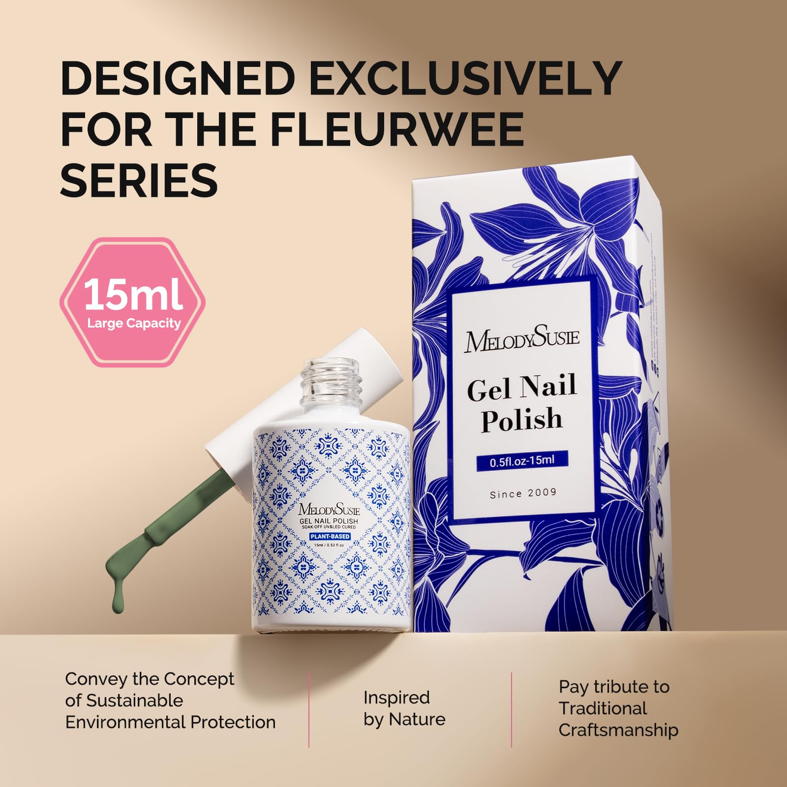MelodySusie Fleurwee UV-LED cure steps for quick manicures at home.