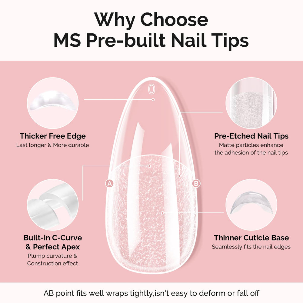 MelodySusie full-cover nail tips in 15 sizes for seamless coverage