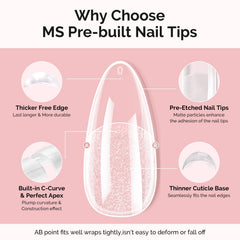 MelodySusie full-cover nail tips in 15 sizes for seamless coverage