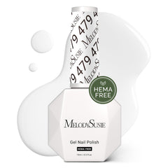 MelodySusie Hema-Free Gel Nail Polish bottle front showing a safe white shade.
