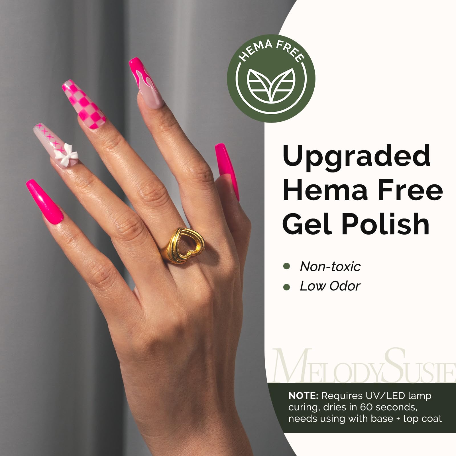 MelodySusie gel polish brush stroke showing smooth, even application.