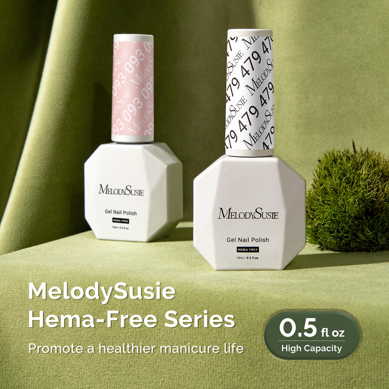 MelodySusie Hema-Free Gel Nail Polish glossy finish for durable nails.