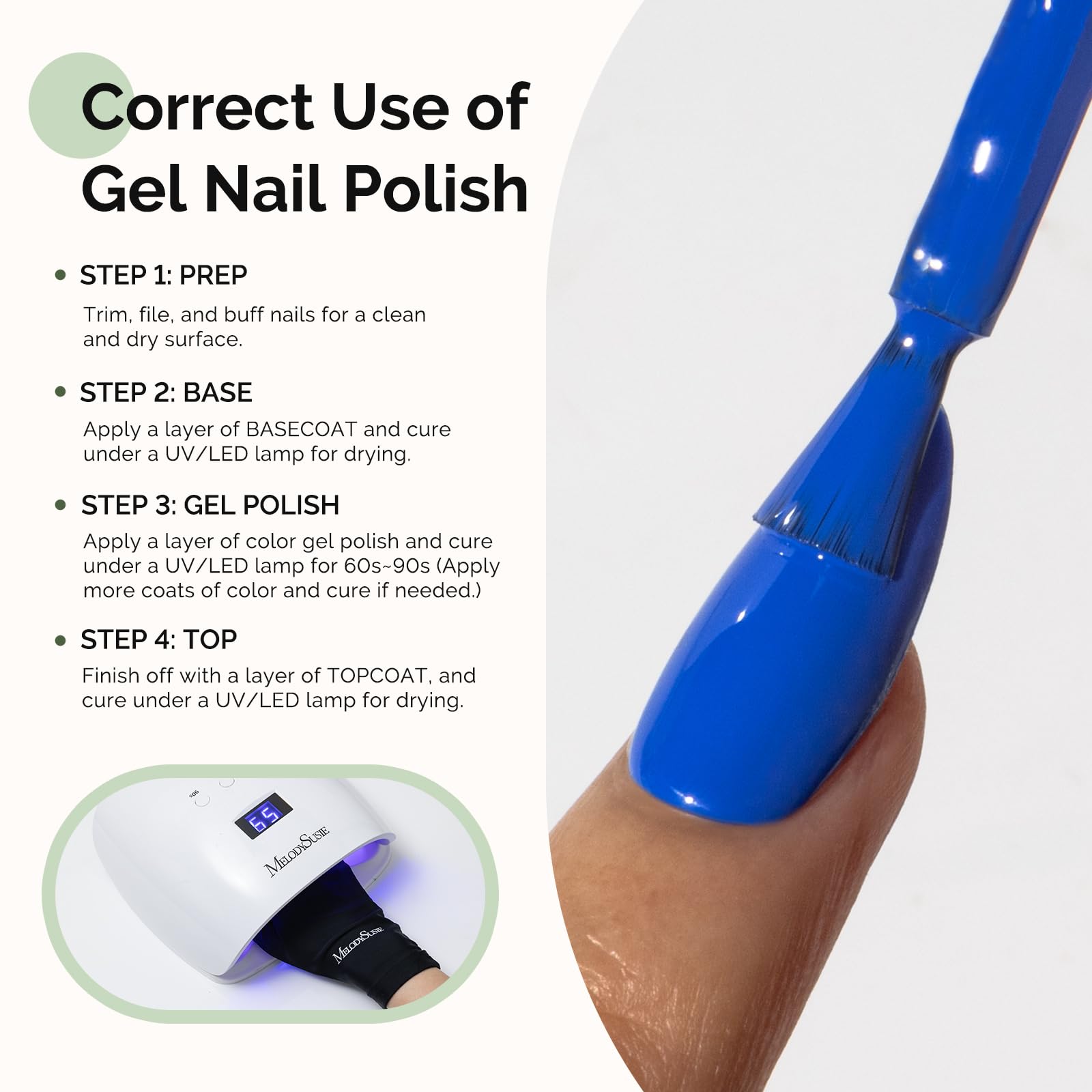 Base and top coat prep for MelodySusie Hema Free gel polish
