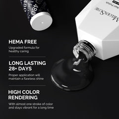 MelodySusie gel polish delivers high-gloss finish after UV LED curing.