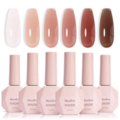 MelodySusie Jelly Gel Nail Polish Set packaging closeup shows premium bottle design.