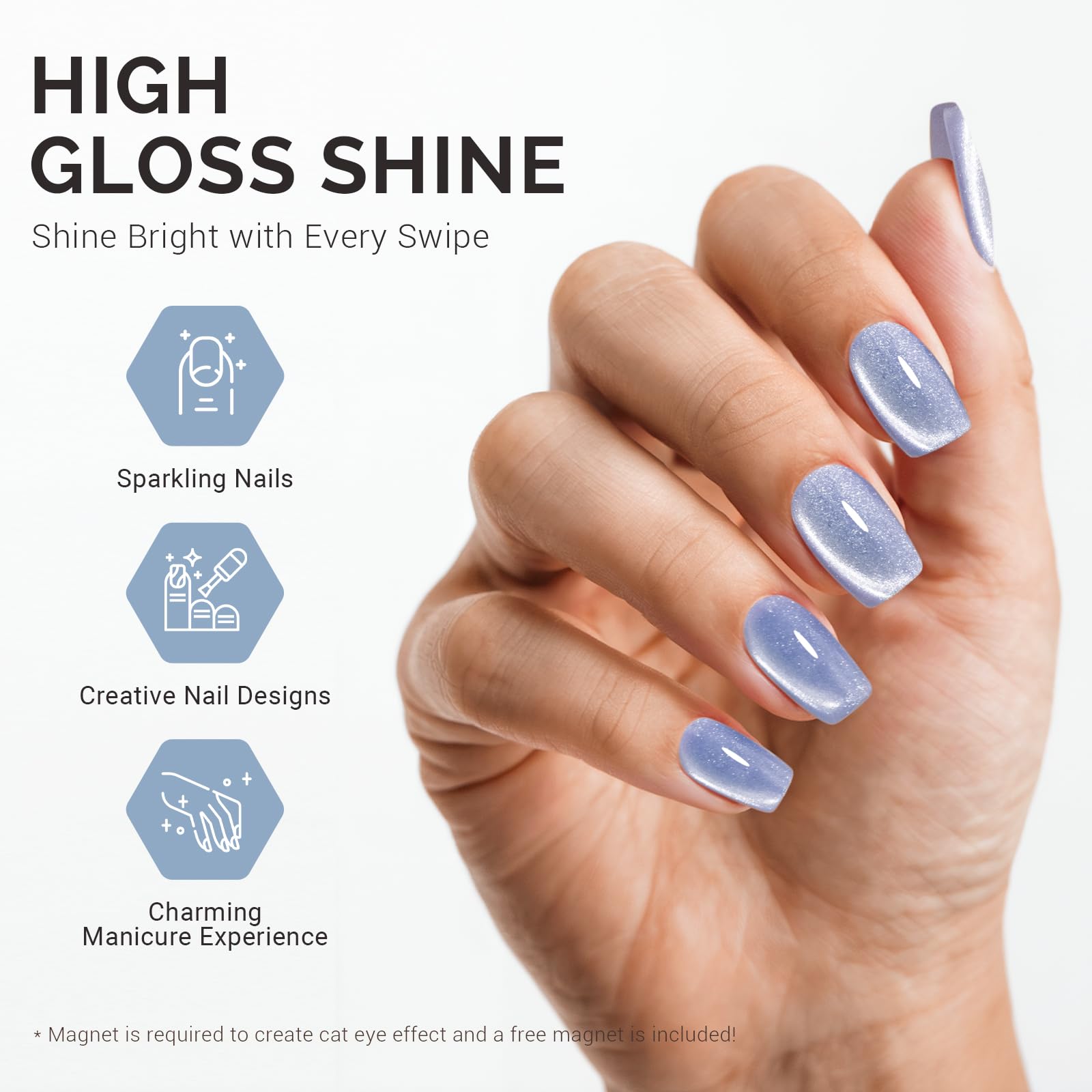 Swatch showing depth of MelodySusie Jeweliver cat eye glitter