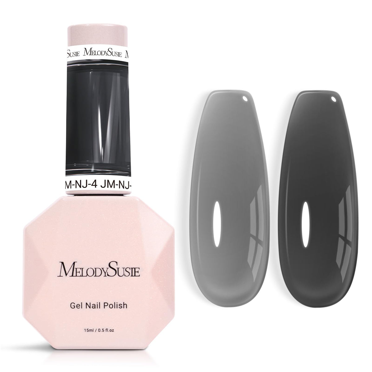 MelodySusie Jeweliver jelly gel polish bottle in black showing translucent jelly finish.
