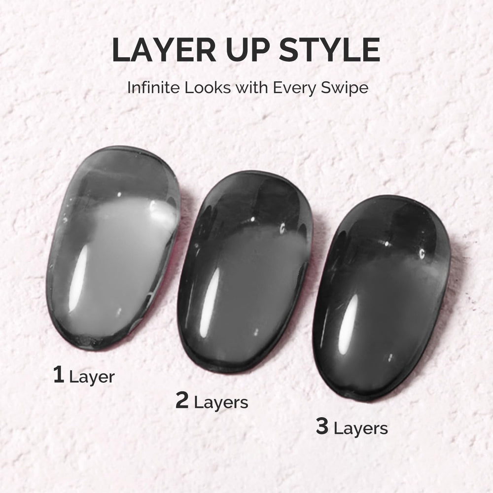 Swatch shows MelodySusie Jeweliver jelly gel polish with delicate jelly finish.