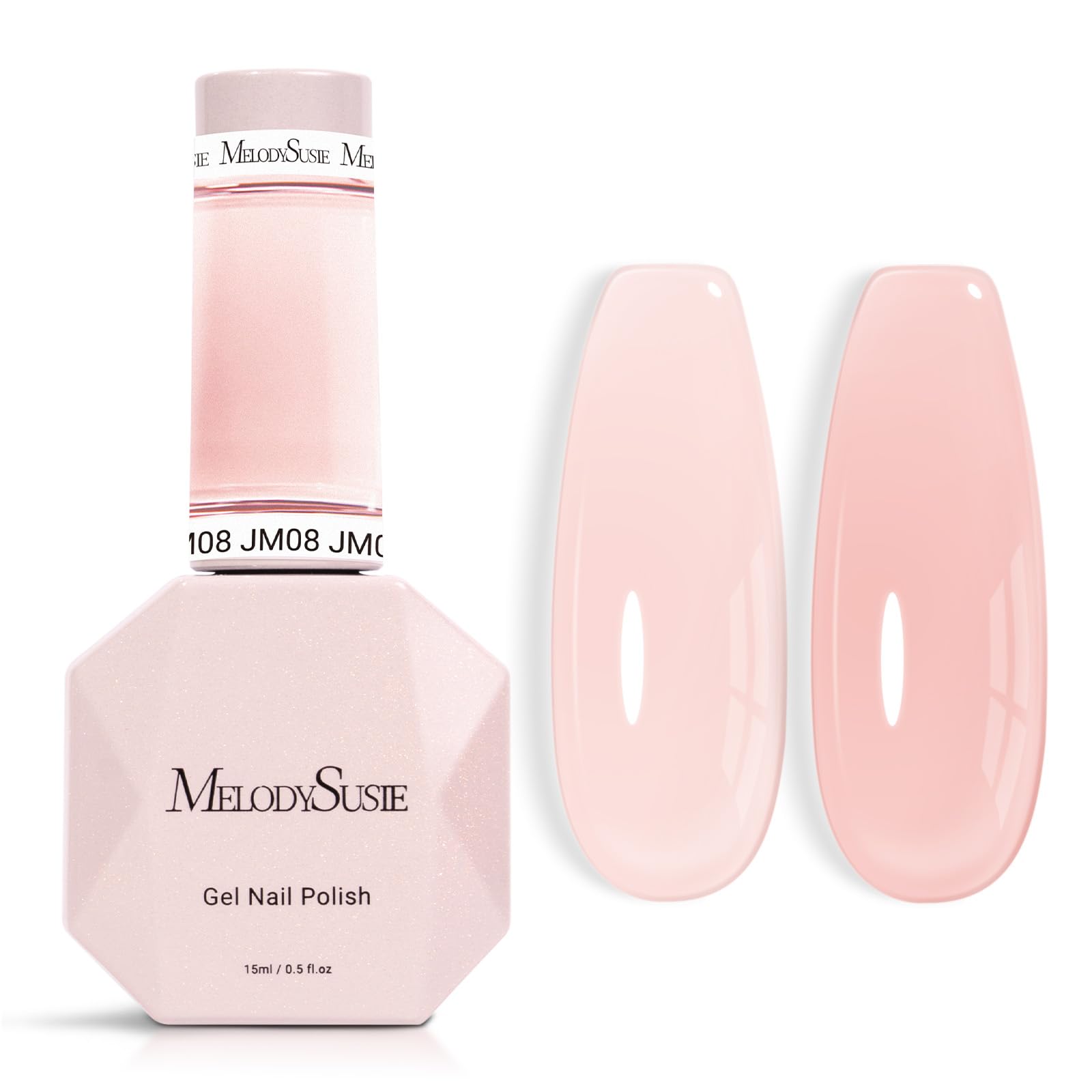 MelodySusie Jeweliver Nude gel polish bottle close-up showing milky nude shade for subtle nails