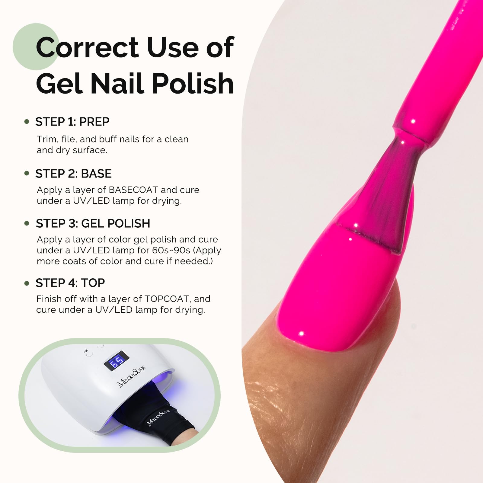 MelodySusie long-lasting gel polish shines up to 28 days.