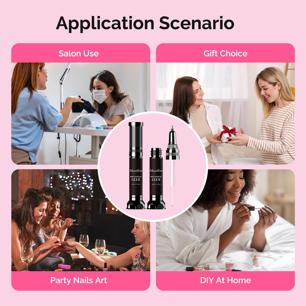 MelodySusie long-lasting gem adhesion keeps 3D nail accents secure.