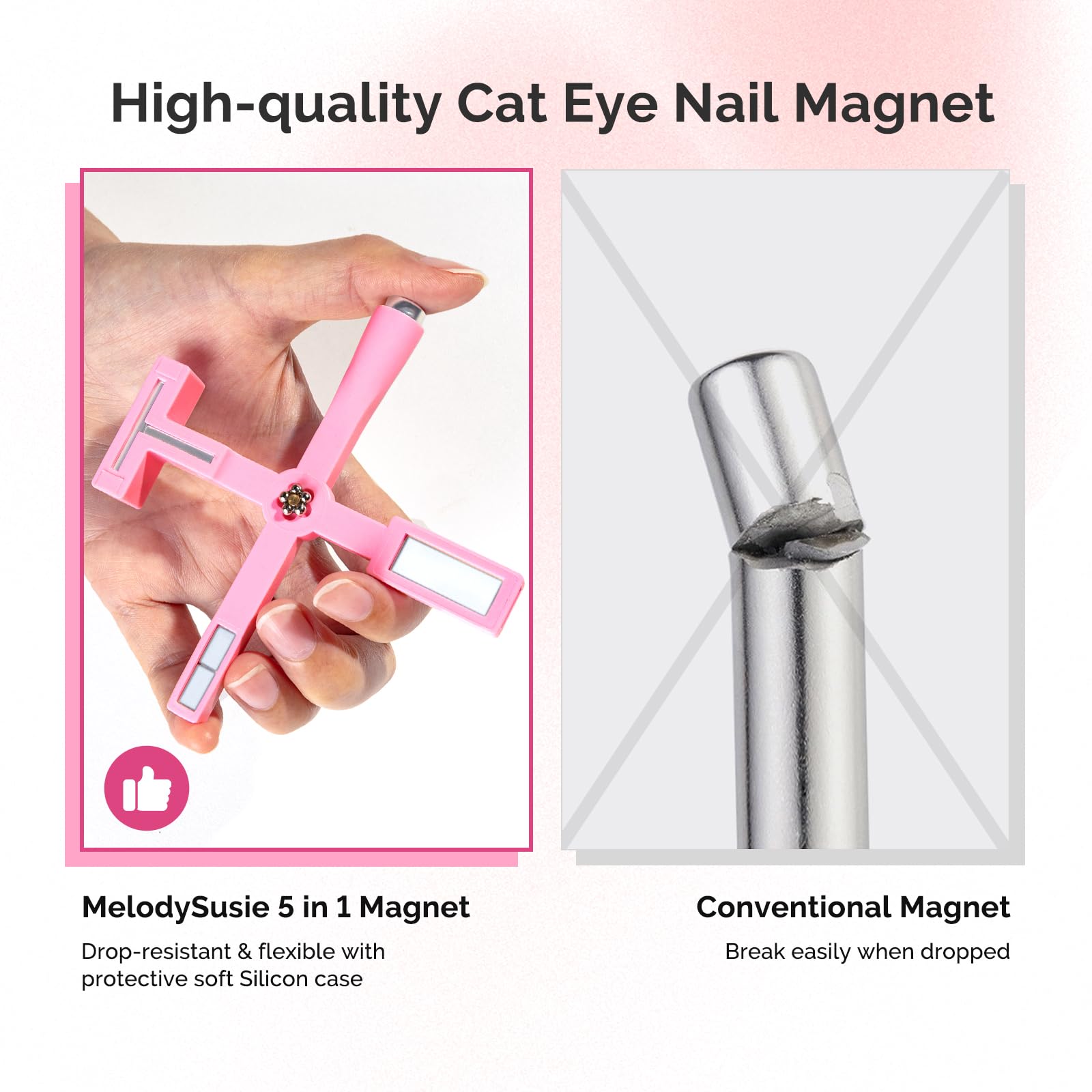 MelodySusie magnetic nail art magnet case protects tool during travel.