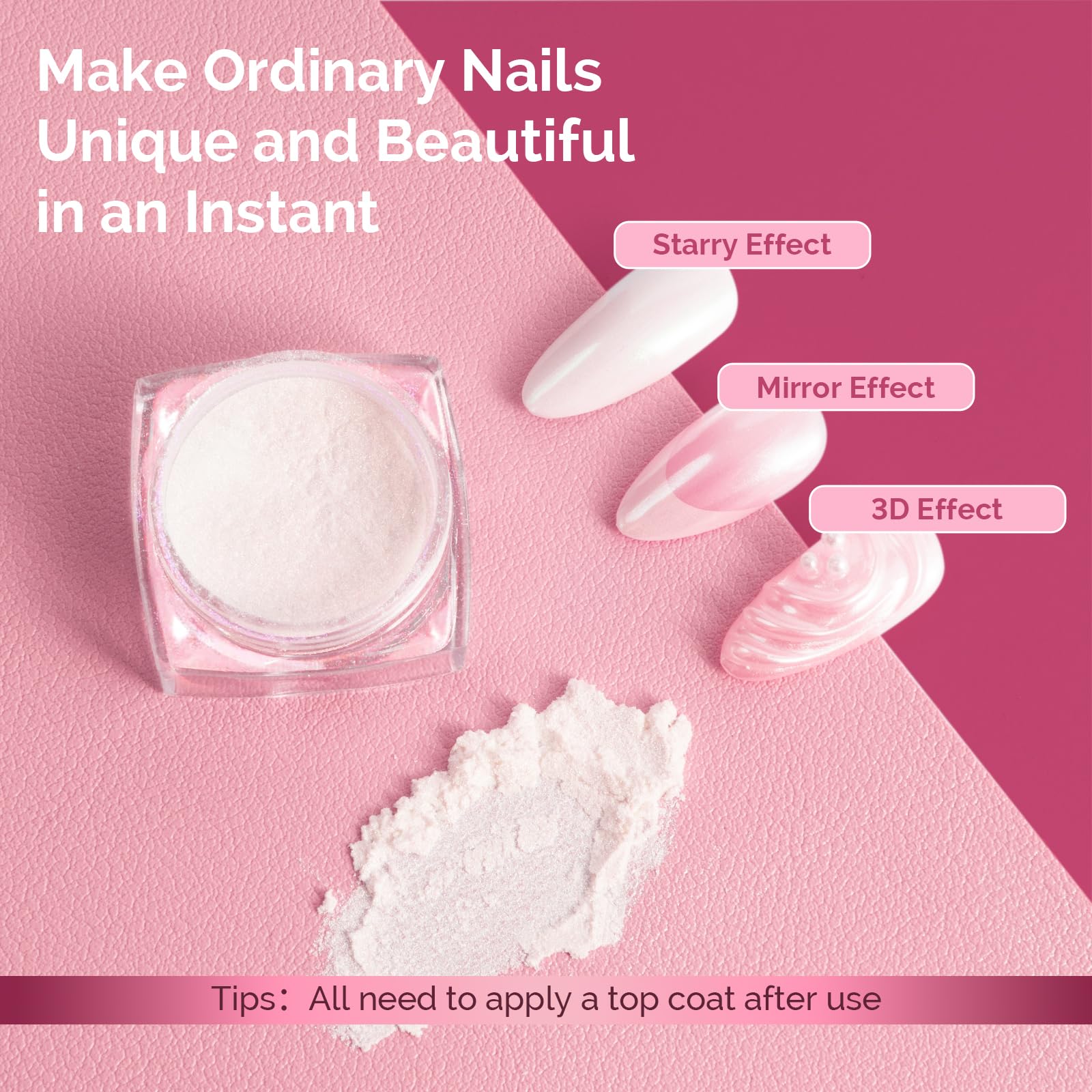 MelodySusie Mermaid Pearl Glitter delivers iridescent accents for nail art.
