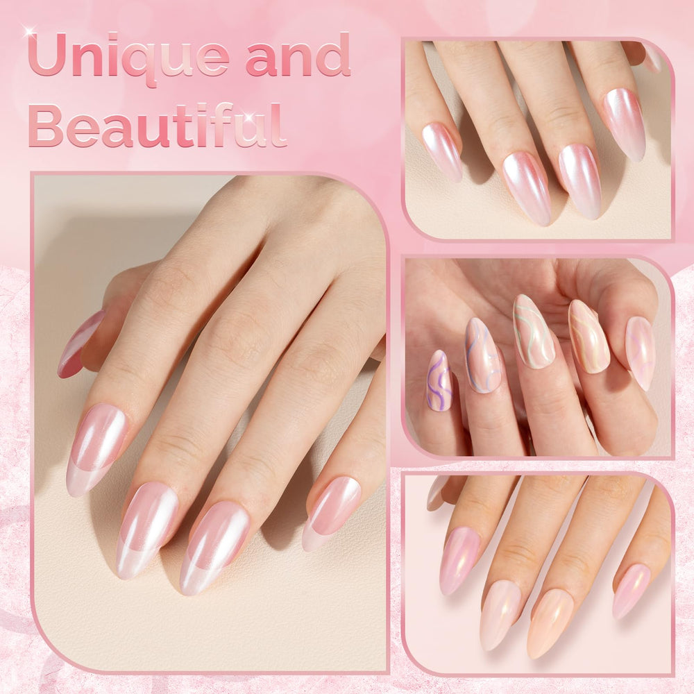 Assorted metallic and pearl pigments from MelodySusie for gel or acrylic nails