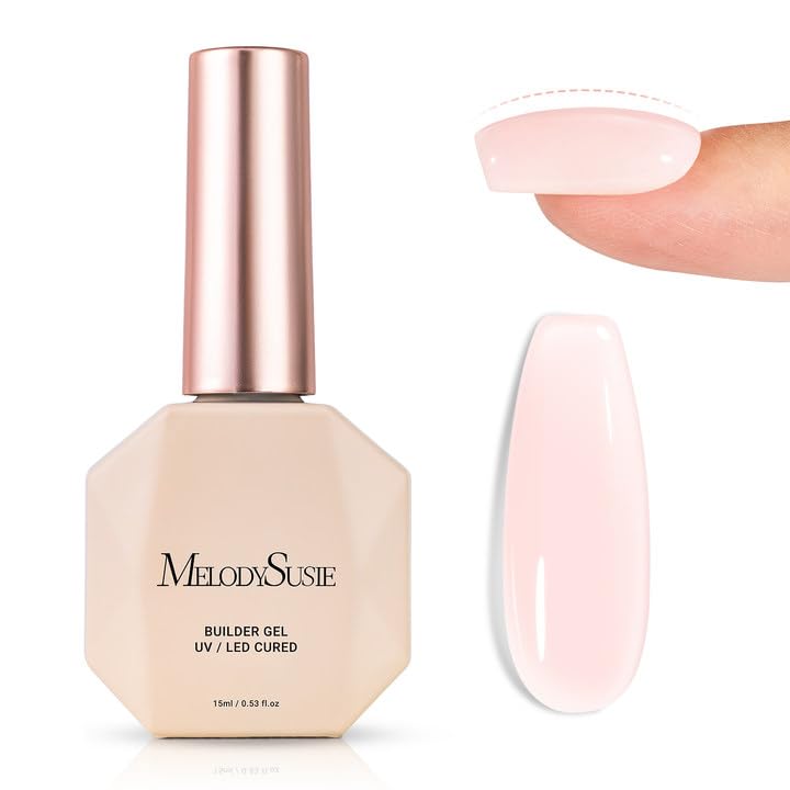 MelodySusie Milky Pink Builder Gel with brush for smooth application and thickening