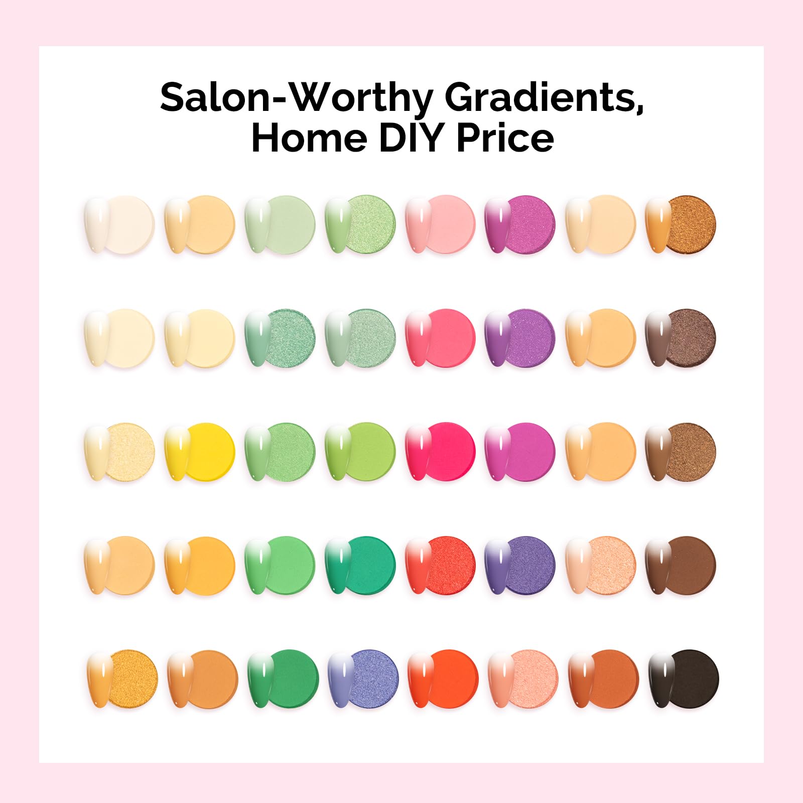 MelodySusie powder enables DIY and professional ombre and gradient designs.