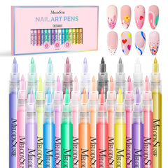 MelodySusie nail art pens set with 24 colors for vibrant designs.