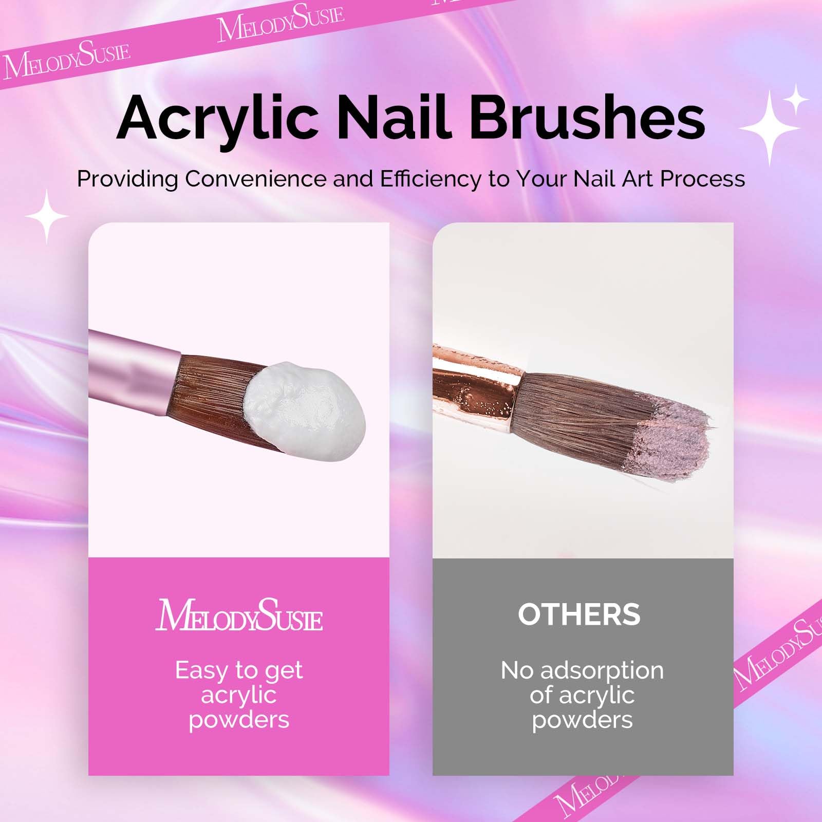 MelodySusie extension brush sizes 8-12-14-16 for versatile extensions.