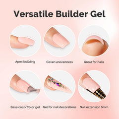 MelodySusie Nail Extension Gel creates smooth length with a self-leveling finish.