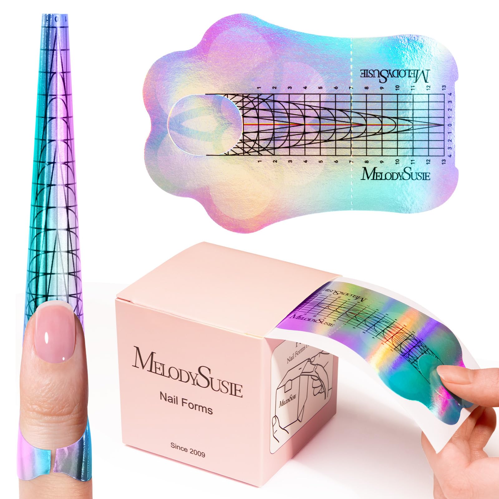 MelodySusie Nail Forms double length for versatile extensions and precise length control.