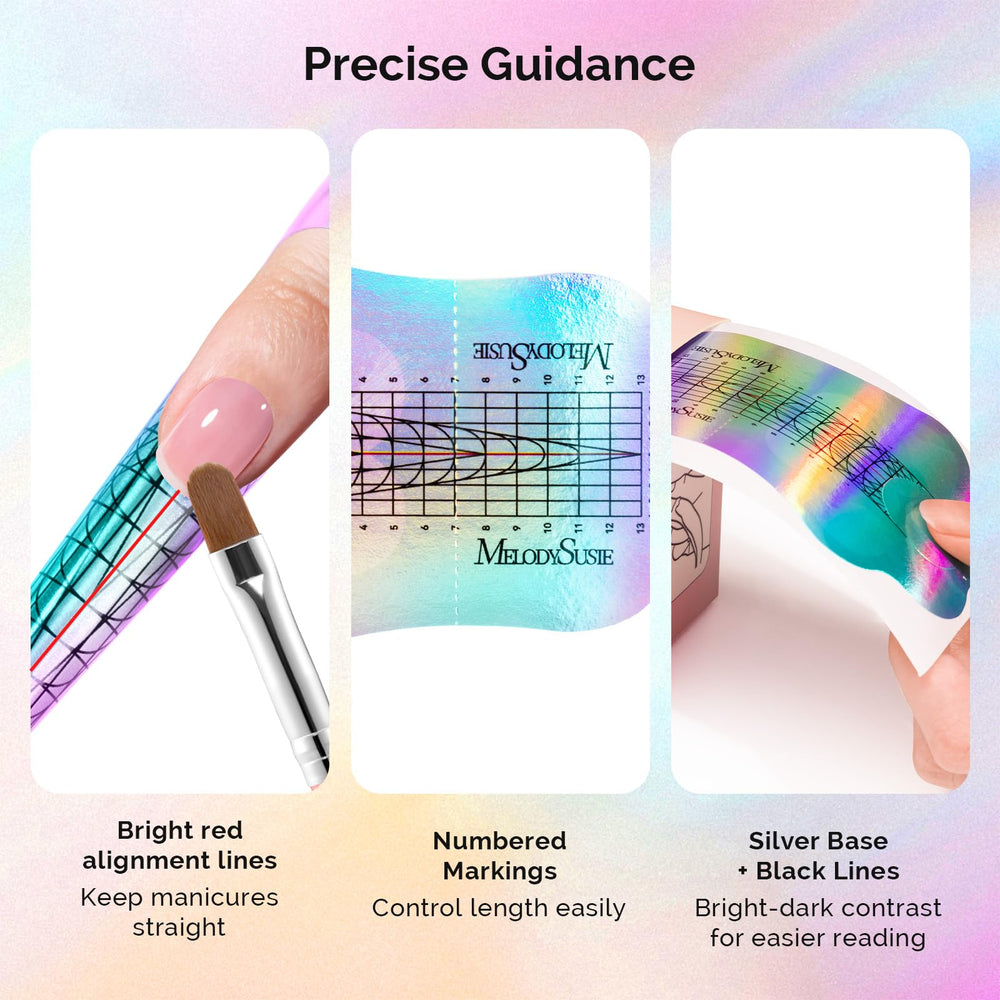 MelodySusie Nail Forms use Peel-Wrap-Press steps to simplify extension tasks.