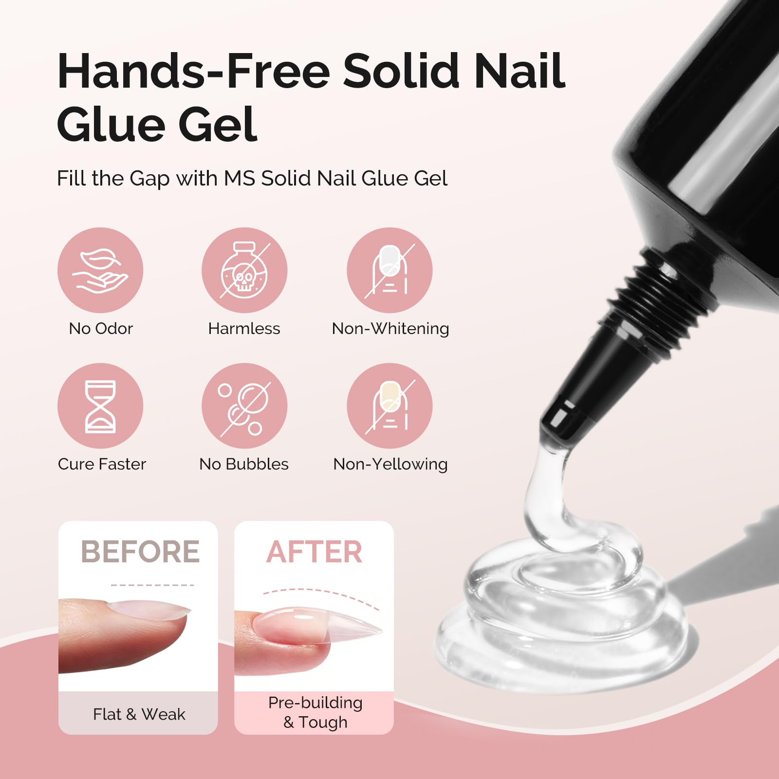 MelodySusie tips applied on natural nails for a smooth look