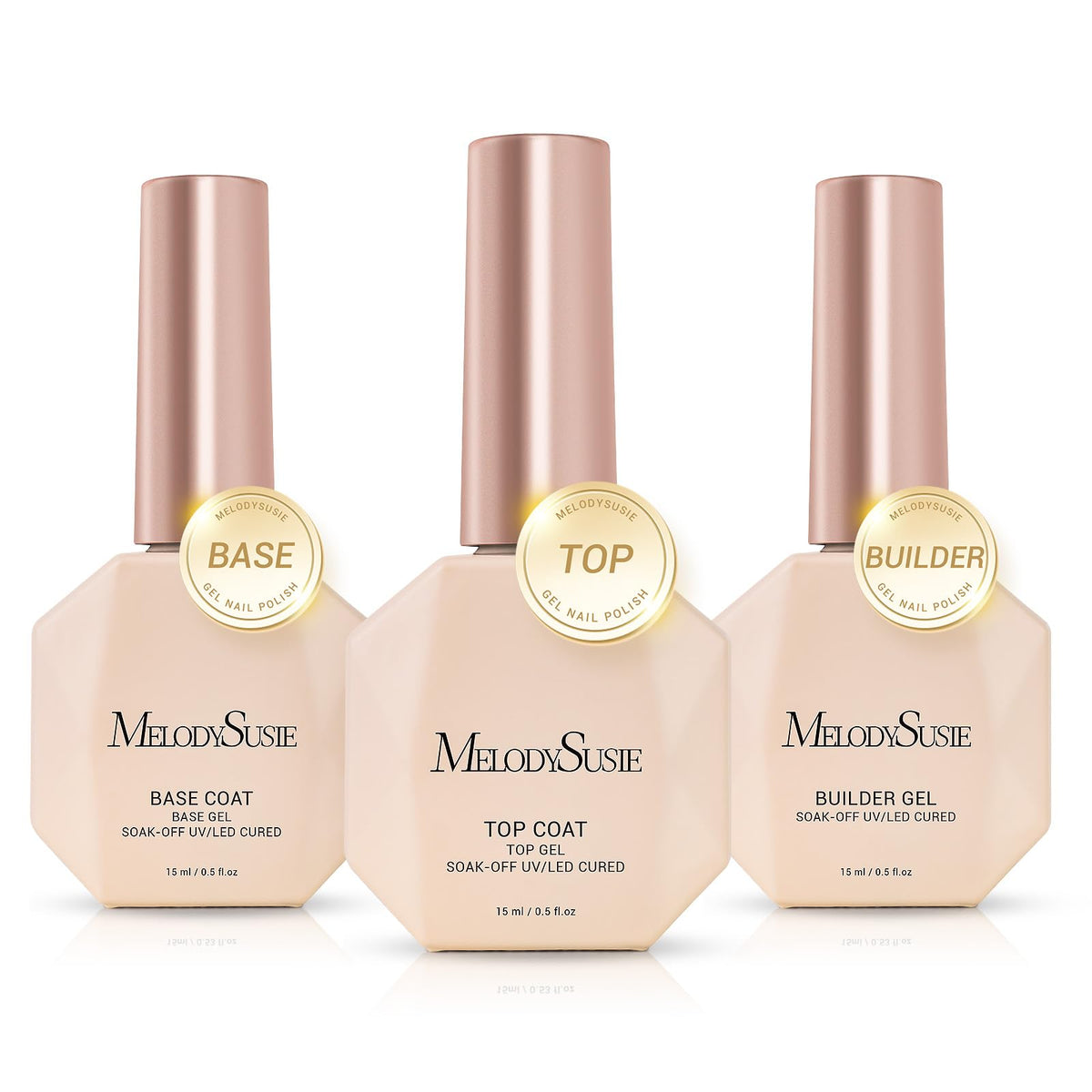 MelodySusie No Wipe Glossy Top Coat bottle showing a durable high-gloss finish