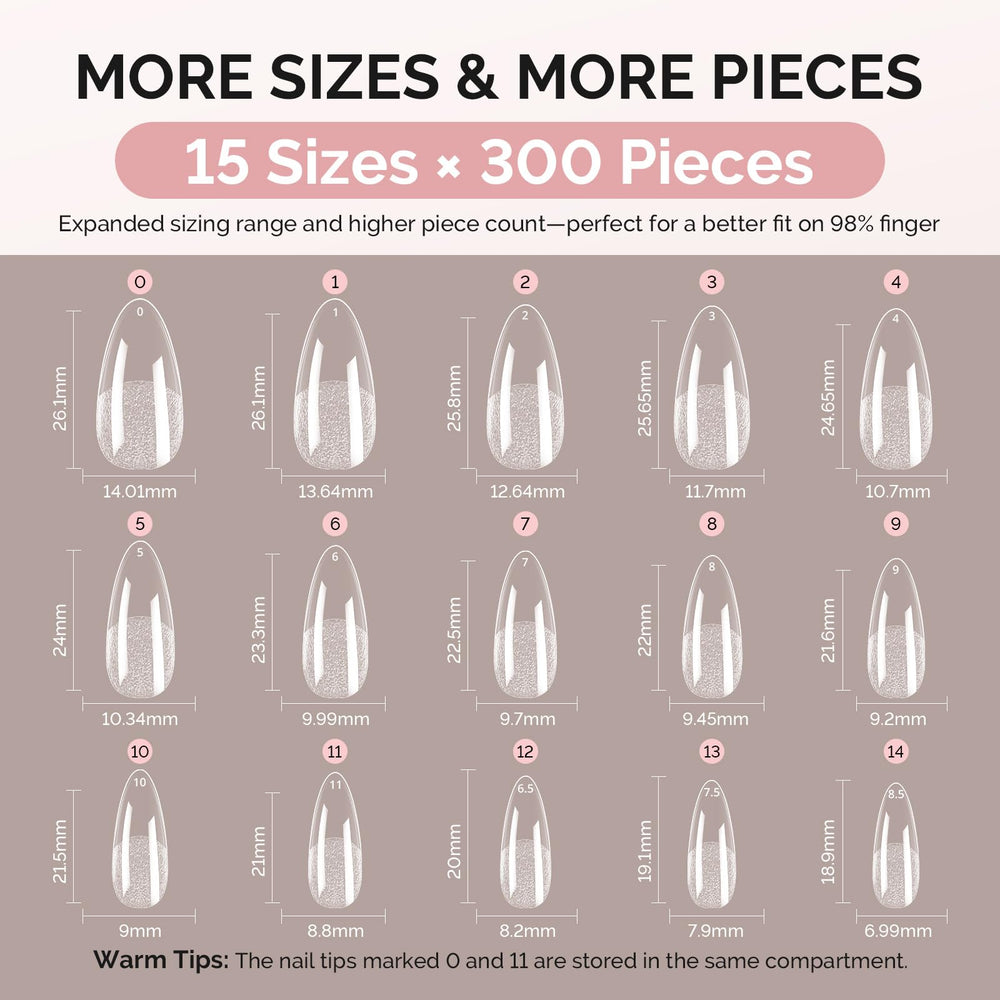 MelodySusie numbered size guide helps quick selection for every nail.