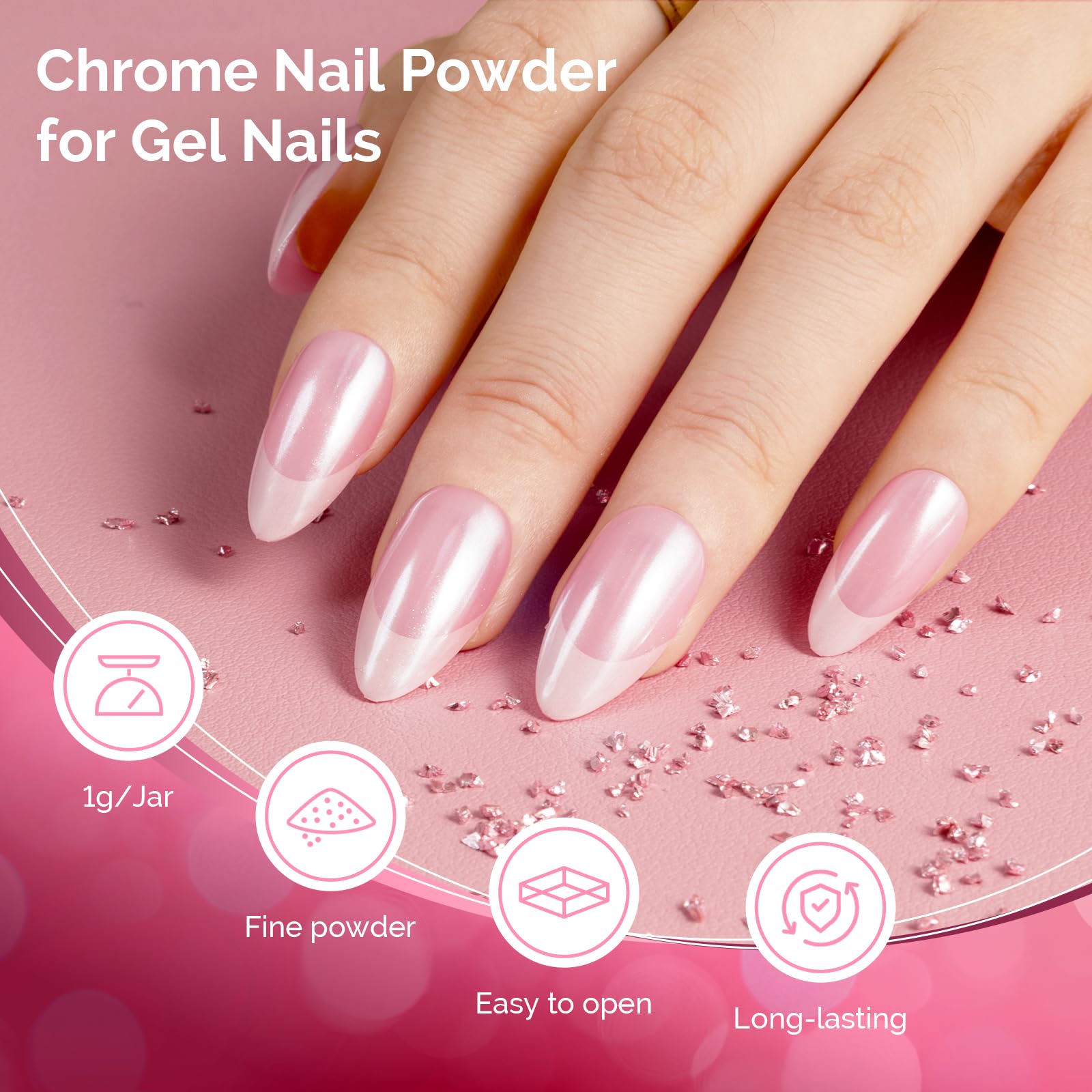 MelodySusie Pearl Mirror Pigment adds pearlescent depth to gels.