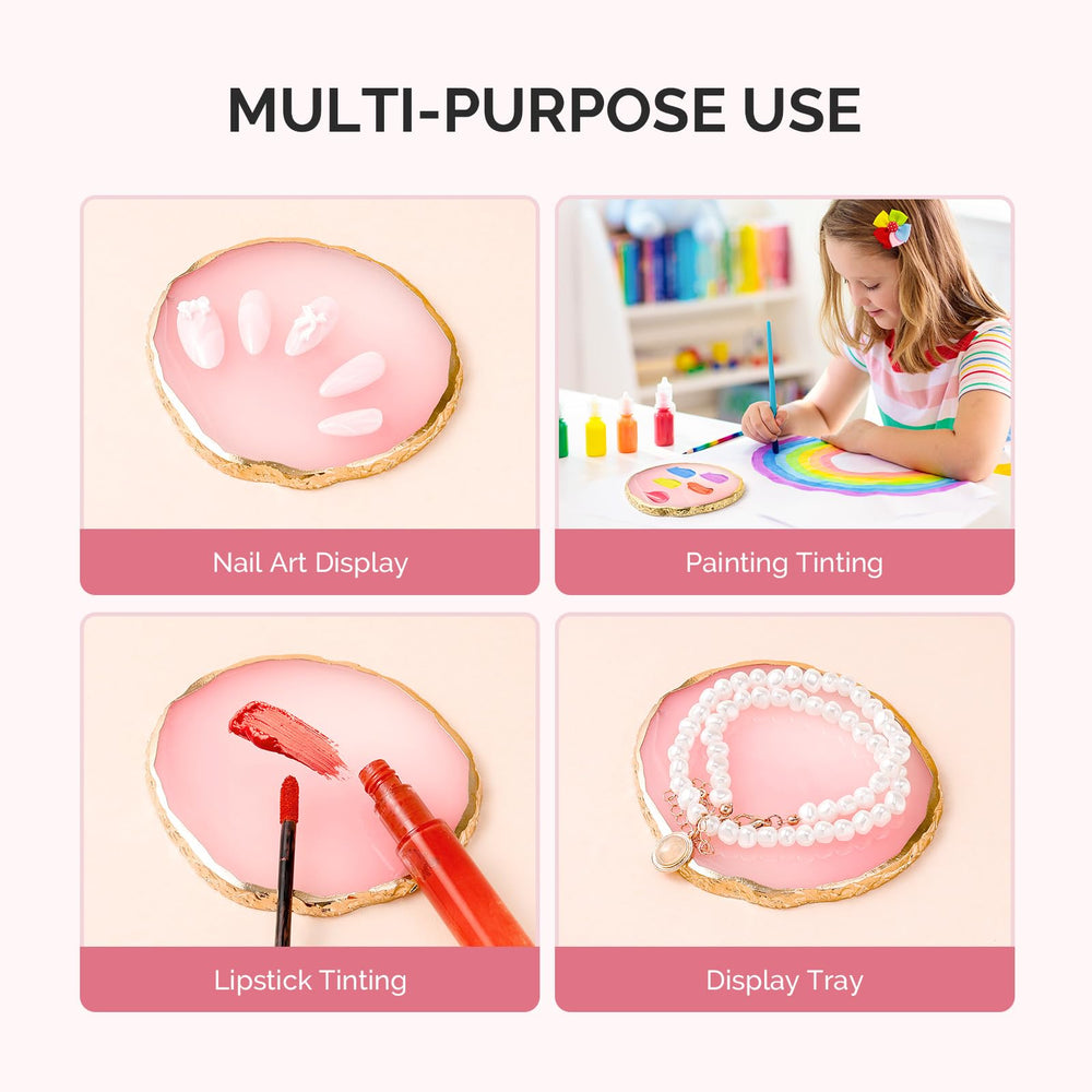 MelodySusie pink round resin palette combines style with practical nail art mixing.
