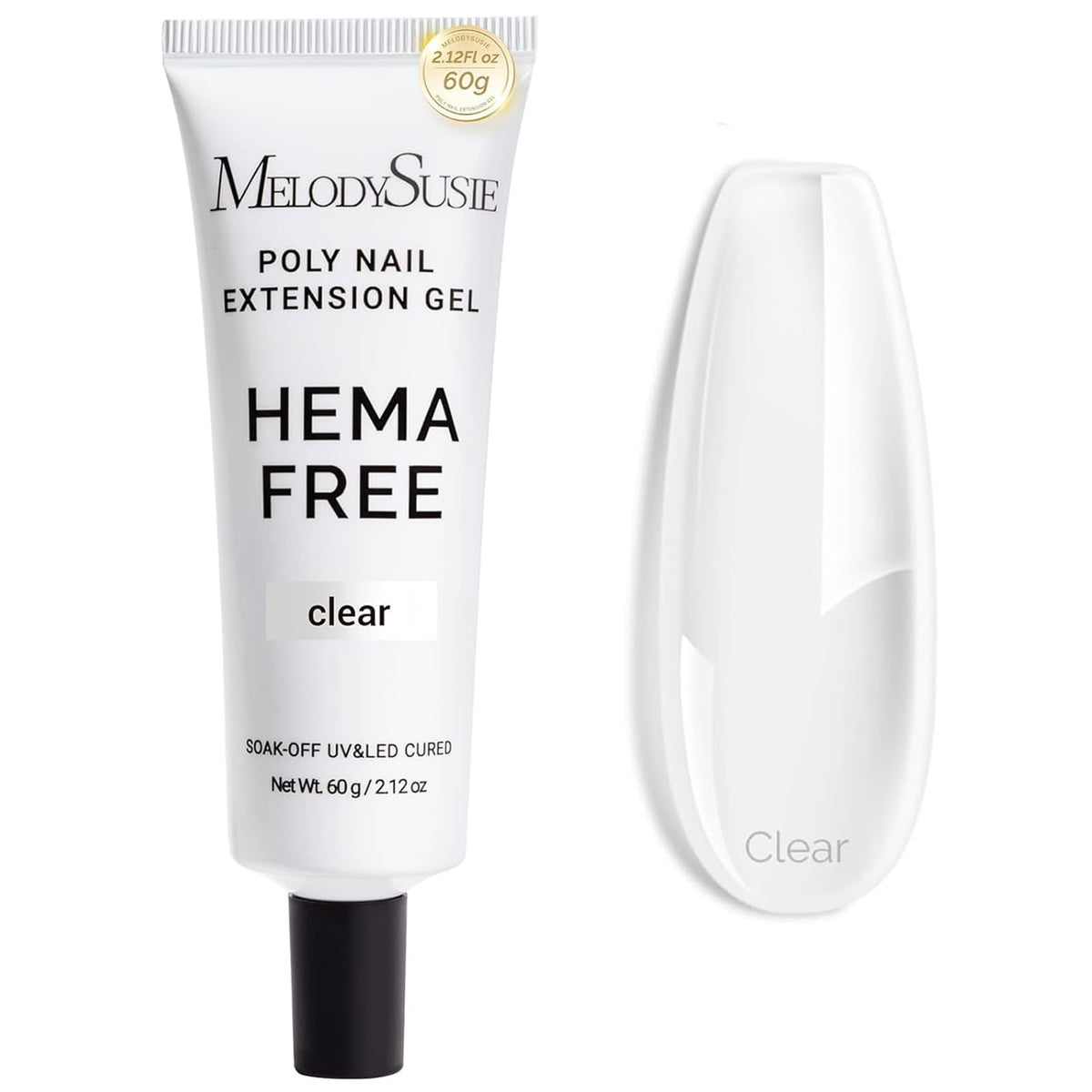 MelodySusie Poly Gel 60g clear for smooth, long-lasting nail extensions.