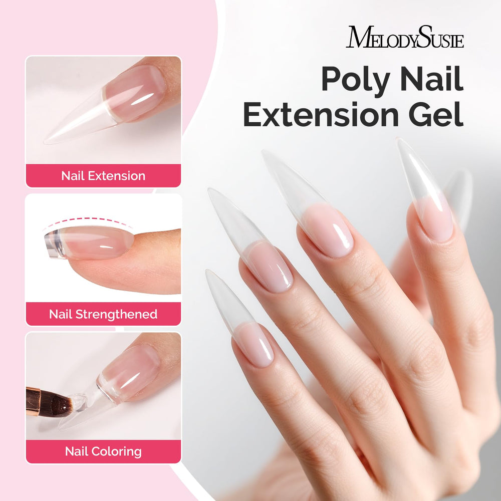 MelodySusie Poly Gel self-leveling for smooth, even overlays.