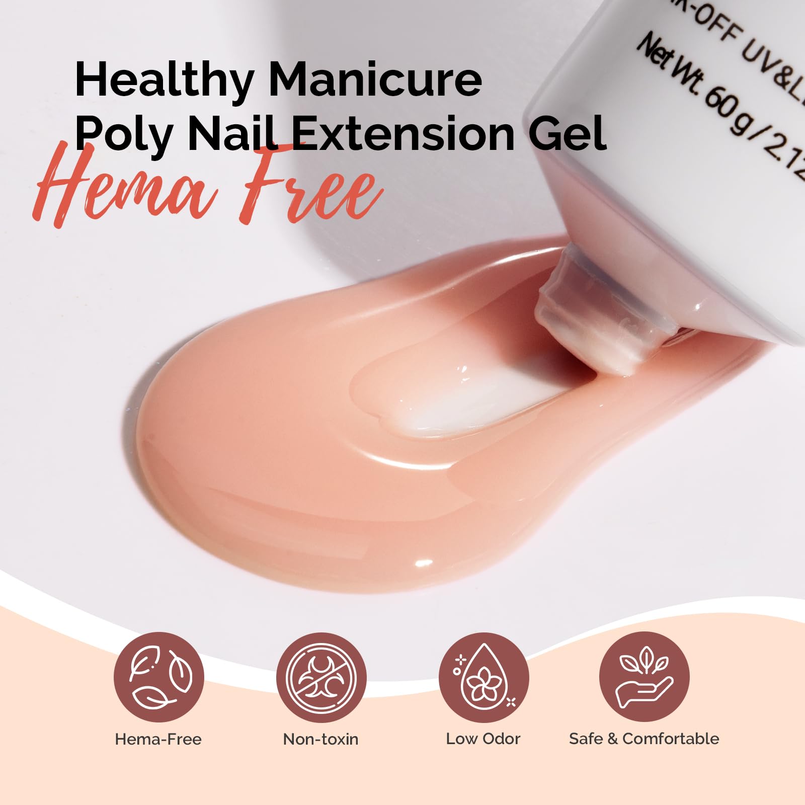 MelodySusie Poly Nail Extension Gel swatch demonstrates rich color and smooth finish.