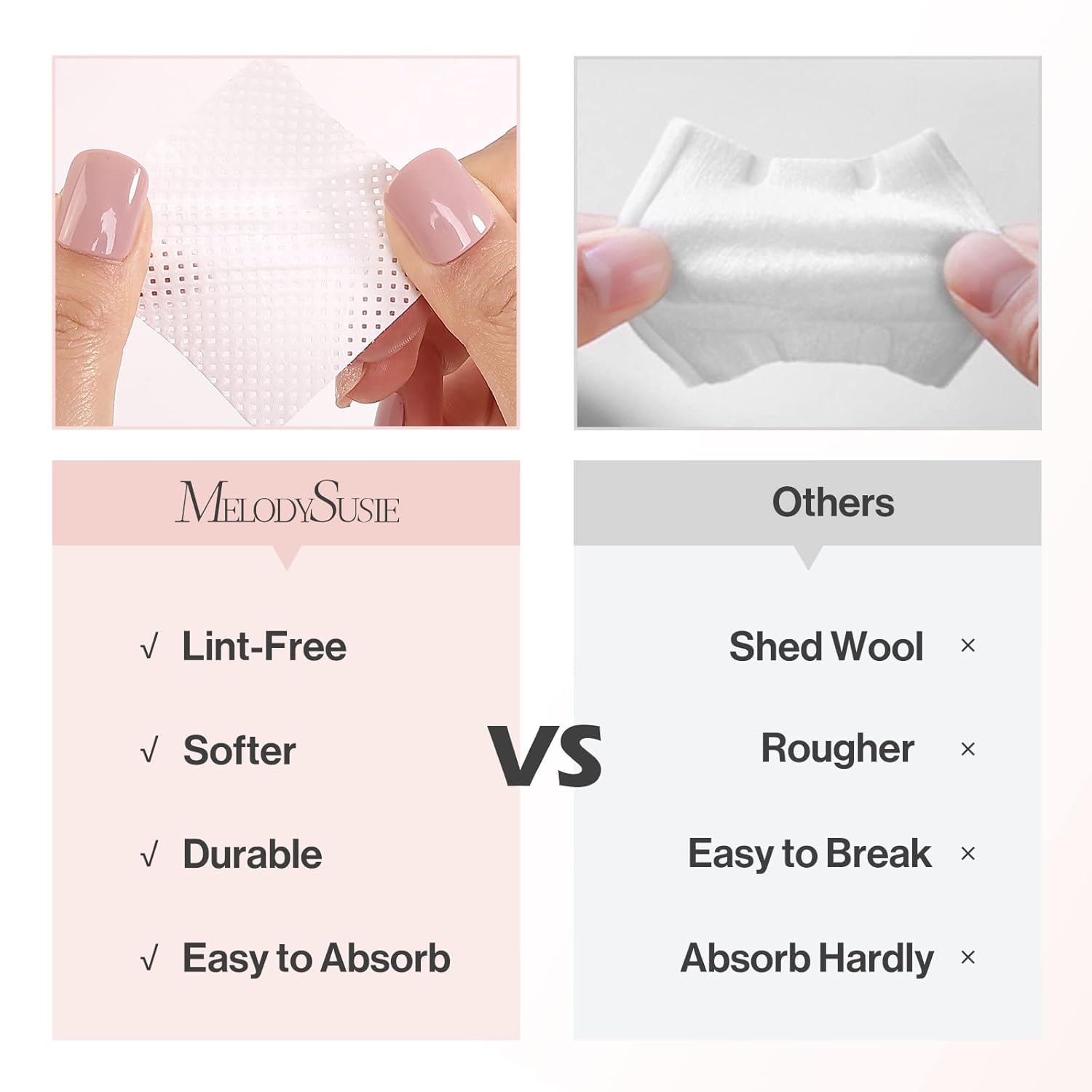 MelodySusie portable lint-free wipes ideal for on-the-go nail art