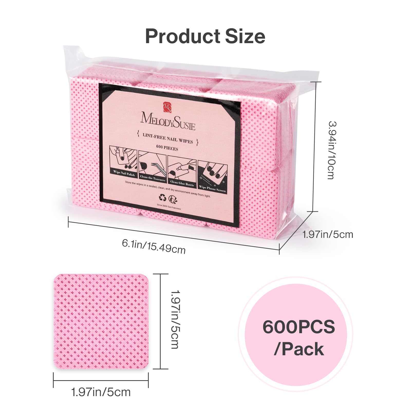 Compact MelodySusie wipes, portable for salons and on-the-go nail work.
