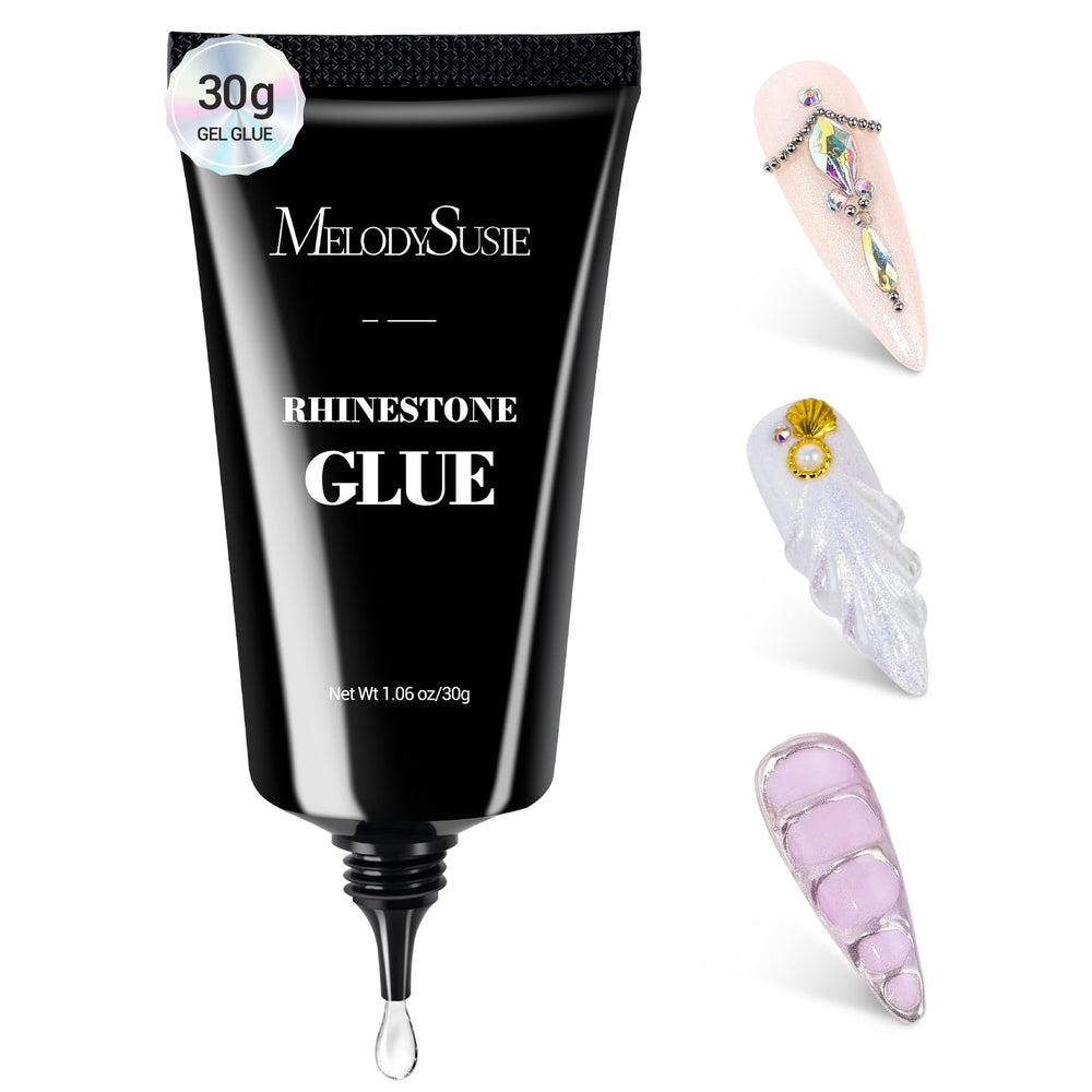 MelodySusie Rhinestone Glue 30g bottle—strong hold for long-wear nails.