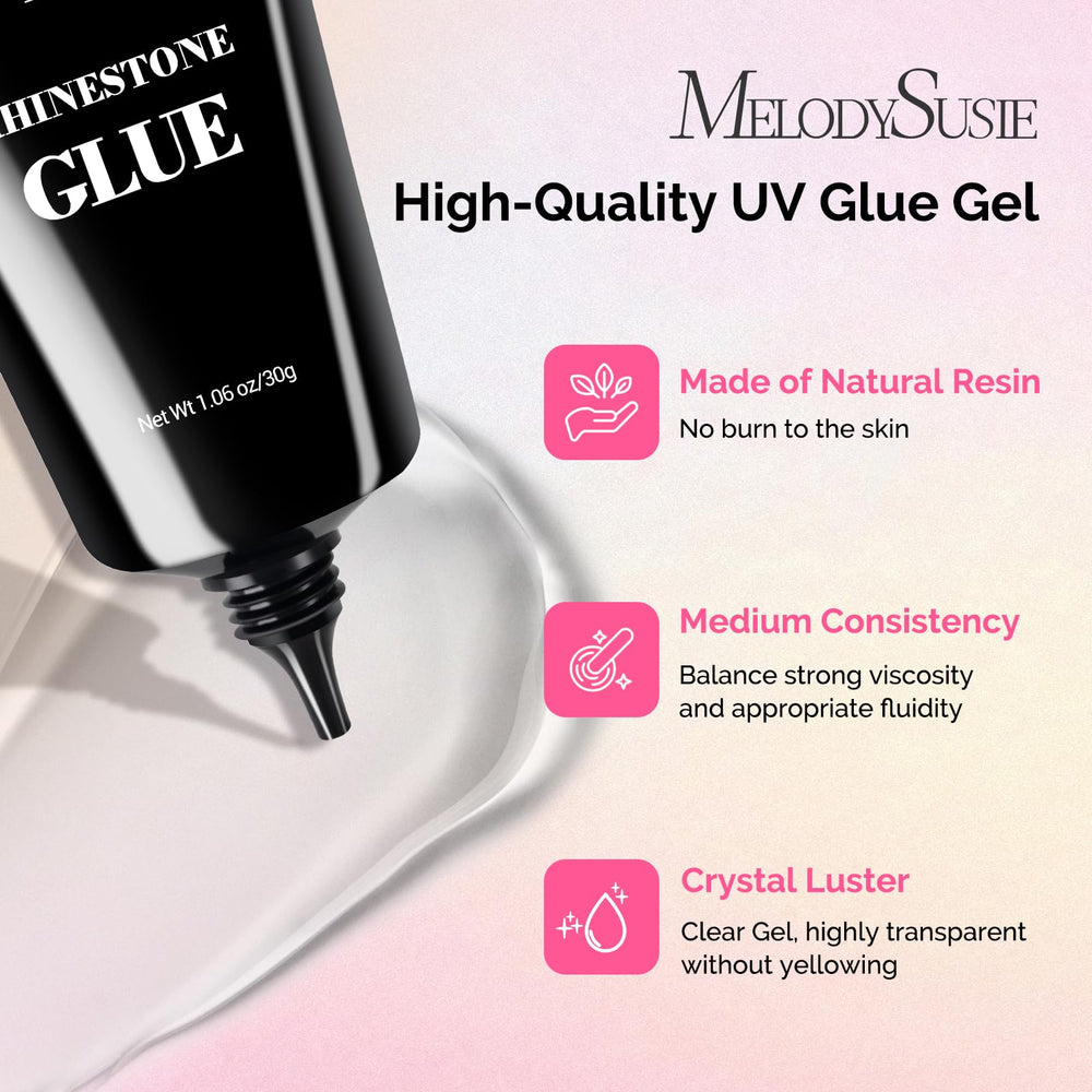 MelodySusie Rhinestone Glue natural resin finish stays clear and non-yellowing.
